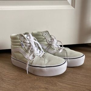 Mint green platform Vans